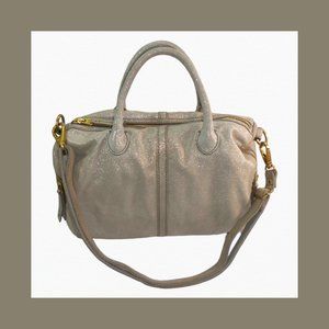 Fossil Erin Satchel Metallic Sparkling Leather Satchel Crossbody Shoulder ZB5464